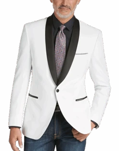 Egara Slim Fit Shawl Lapel Dinner Jacket, White -Quality Clothing Store MW40 11YT 10 EGARA WHITE ALT6