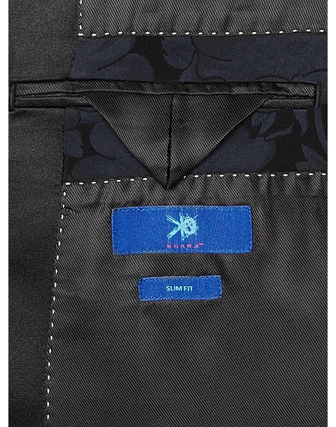 Egara Slim Fit Peak Lapel Dinner Jacket, Midnight Floral Jacquard 3 Egara Slim Fit Peak Lapel Dinner Jacket, Midnight Floral Jacquard - Image 3