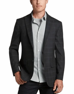 Awearness Kenneth Cole Modern Fit Sport Coat, Charcoal Windowpane