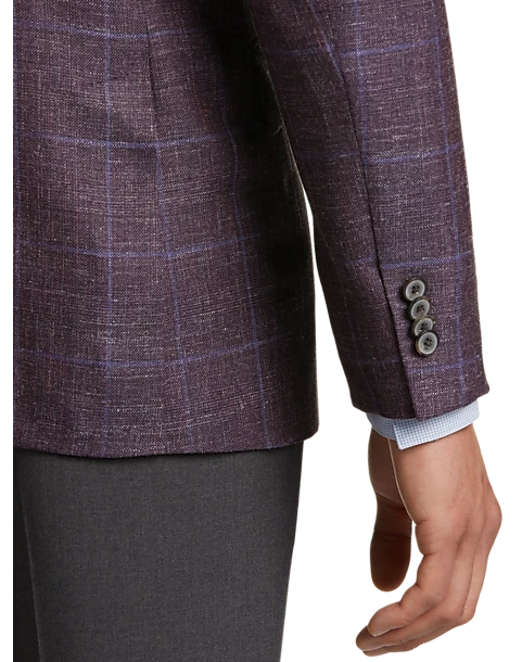 Joseph Abboud Slim Fit Sport Coat, Berry Plaid 2 Joseph Abboud Slim Fit Sport Coat, Berry Plaid - Image 2