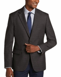 Pronto Uomo Platinum Modern Fit Sport Coat, Brown Check