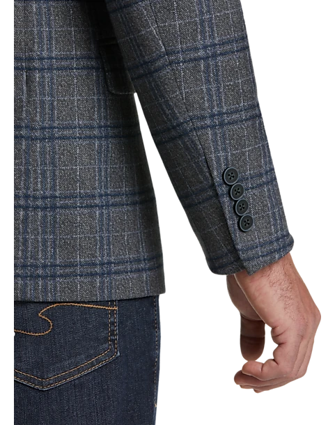 Michael Strahan Modern Fit Sport Coat, Gray Plaid 2 Michael Strahan Modern Fit Sport Coat, Gray Plaid - Image 2