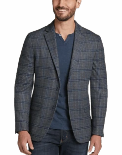 Michael Strahan Modern Fit Sport Coat, Gray Plaid