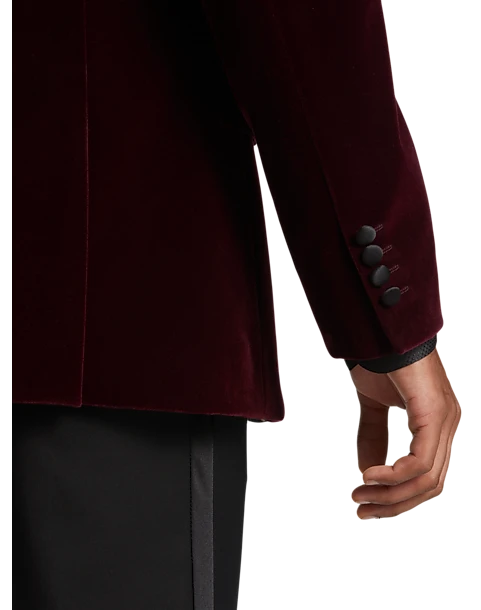 Paisley & Gray Slim Fit Dinner Jacket, Burgundy 2 Paisley & Gray Slim Fit Dinner Jacket, Burgundy - Image 2