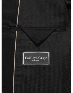 Paisley & Gray Slim Fit Dinner Jacket, Gray Jacquard -Quality Clothing Store MW40 15Z7 74 PAISLEY GRAY SILVER FLORAL ALT2