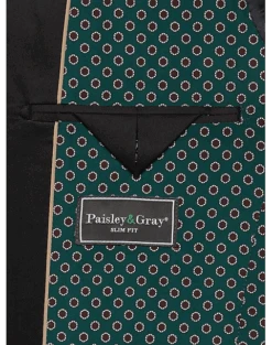 Paisley & Gray Slim Fit Dinner Jacket, Wineberry Plaid -Quality Clothing Store MW40 15ZC 60 PAISLEY GRAY WINTERBERRY PLAID ALT3