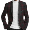 Paisley & Gray Slim Fit Dinner Jacket, Wineberry Plaid