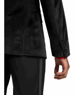 Paisley & Gray Slim Fit Double Breasted Dinner Jacket, Crimson Red -Quality Clothing Store MW40 168L 02 PAISLEY GRAY BLACK ALT2