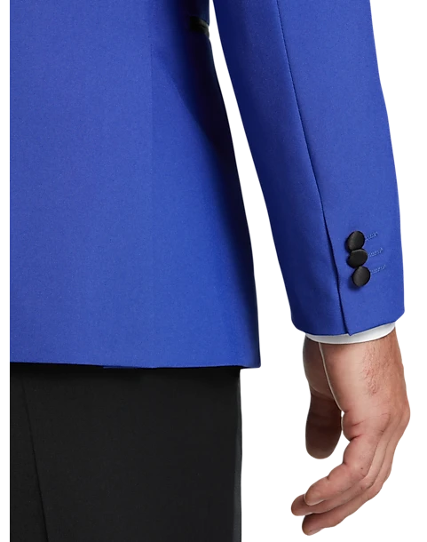 Egara Slim Fit Peak Lapel Dinner Jacket, Blue 2 Egara Slim Fit Peak Lapel Dinner Jacket, Blue - Image 2