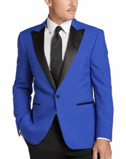 Egara Slim Fit Peak Lapel Dinner Jacket, Blue