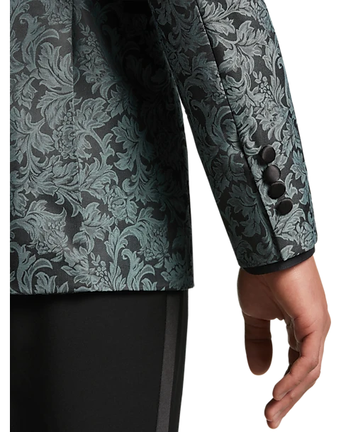 Egara Slim Fit Dinner Jacket, Green Floral 2 Egara Slim Fit Dinner Jacket, Green Floral - Image 2