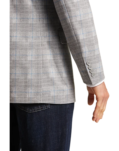 Michael Strahan Classic Fit Notch Lapel Sport Coat, Gray Plaid 2 Michael Strahan Classic Fit Notch Lapel Sport Coat, Gray Plaid - Image 2