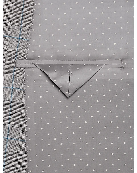 Michael Strahan Classic Fit Notch Lapel Sport Coat, Gray Plaid 3 Michael Strahan Classic Fit Notch Lapel Sport Coat, Gray Plaid - Image 3