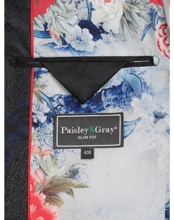 Paisley & Gray Slim Fit Dinner Jacket, Black, Navy & Burgundy Floral 7 Paisley & Gray Slim Fit Dinner Jacket, Black, Navy & Burgundy Floral -Quality Clothing Store MW40 16J2 07 PAISLEY GRAY BLACK NAVY BURGUNDY ALT3
