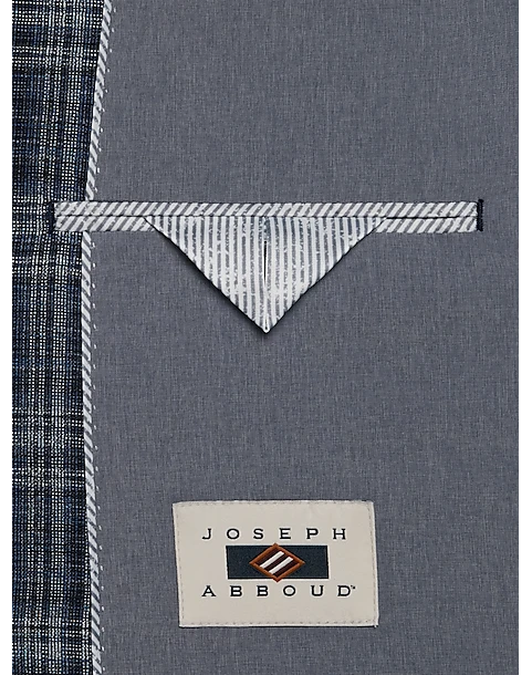 Joseph Abboud Modern Fit Notch Lapel Sport Coat, Blue Plaid 3 Joseph Abboud Modern Fit Notch Lapel Sport Coat, Blue Plaid - Image 3