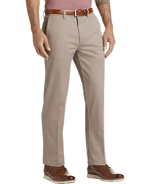 Haggar Iron Free Premium Straight Fit Khaki Pants, Heather Gray 1 Haggar Iron Free Premium Straight Fit Khaki Pants, Heather Gray