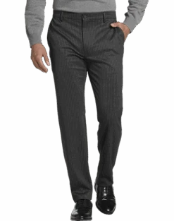 Michael Strahan Modern Fit Dress Pants, Gray Pinstripe