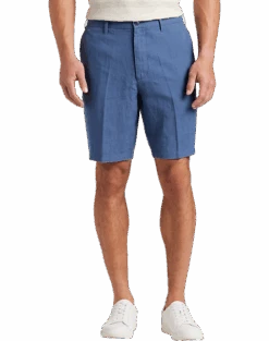 Joseph Abboud Modern Fit Linen Shorts, White