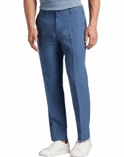 Joseph Abboud Modern Fit Linen-Blend Pants, Black