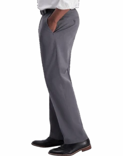 Haggar Iron-Free Premium Khaki® Classic Fit Flat-Front Pants, Navy -Quality Clothing Store MW40 230V 17 HAGGAR CHAR HEATHER ALT2