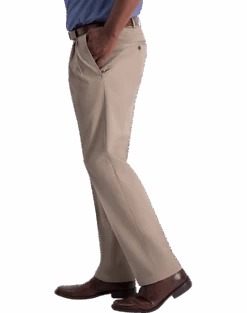 Haggar Iron-Free Premium Khaki® Classic Fit Pleated-Front Pants, Black -Quality Clothing Store MW40 234U 20 HAGGAR MED KHAKI ALT2