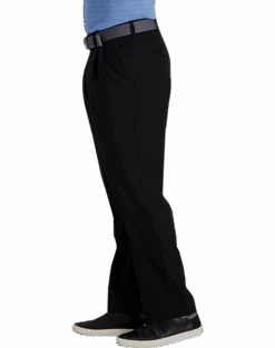 Haggar Cool Right® Performance Flex Classic Fit Pleated-Front Pants, Black -Quality Clothing Store MW40 235K 02 HAGGAR BLACK SOLID ALT2