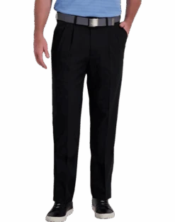 Haggar Cool Right® Performance Flex Classic Fit Pleated-Front Pants, Khaki Heather