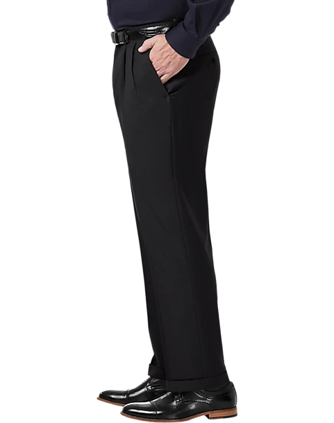 Haggar Premium Comfort Classic Fit Pleat-Front Pants, Charcoal Gray 3 Haggar Premium Comfort Classic Fit Pleat-Front Pants, Charcoal Gray - Image 3