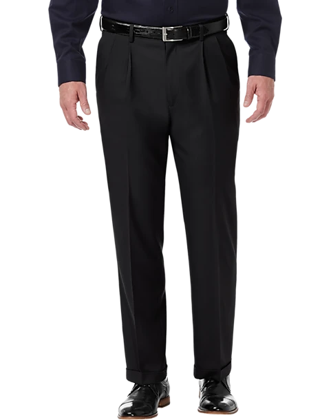 Haggar Premium Comfort Classic Fit Pleat-Front Pants, Black 1 Haggar Premium Comfort Classic Fit Pleat-Front Pants, Black
