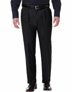 Haggar Premium Comfort Classic Fit Pleat-Front Pants, Medium Khaki