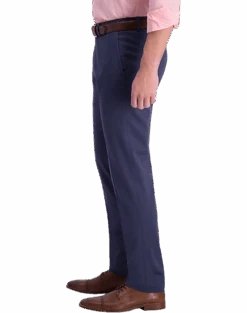 Haggar Iron-Free Premium Khaki™ Slim/Straight Fit Flat-Front Pants, Indigo -Quality Clothing Store MW40 235T 07 HAGGAR INDIGO ALT2 1