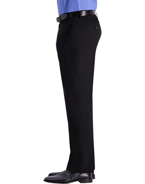 J.M. Haggar™ 4-Way Stretch Classic Fit Flat-Front Pants, Charcoal Heather 3 J.M. Haggar™ 4-Way Stretch Classic Fit Flat-Front Pants, Charcoal Heather - Image 3