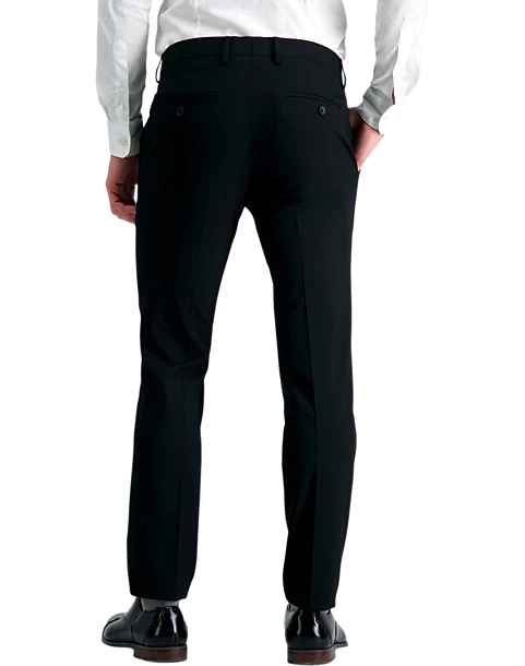 J.M. Haggar Ultra Slim Fit Flat-Front Pants, Black Sharkskin 2 J.M. Haggar Ultra Slim Fit Flat-Front Pants, Black Sharkskin - Image 2