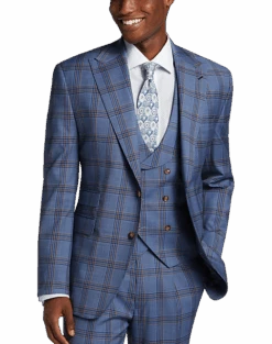 Tayion Classic Fit Suit Separates Coat, Navy & Rust Plaid -Quality Clothing Store MW40 3W8P 61 TAYION NAVY RUST PLAID ALT4
