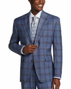 Tayion Classic Fit Suit Separates Coat, Navy & Rust Plaid