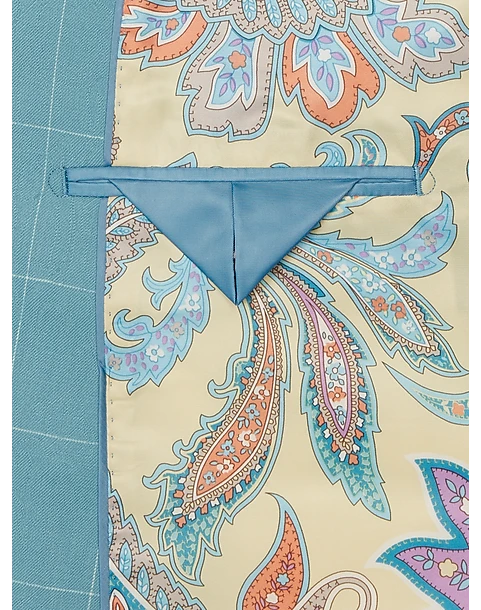 Tayion Classic Fit Suit Separates Coat, Light Blue & Cream Windowpane 3 Tayion Classic Fit Suit Separates Coat, Light Blue & Cream Windowpane - Image 3