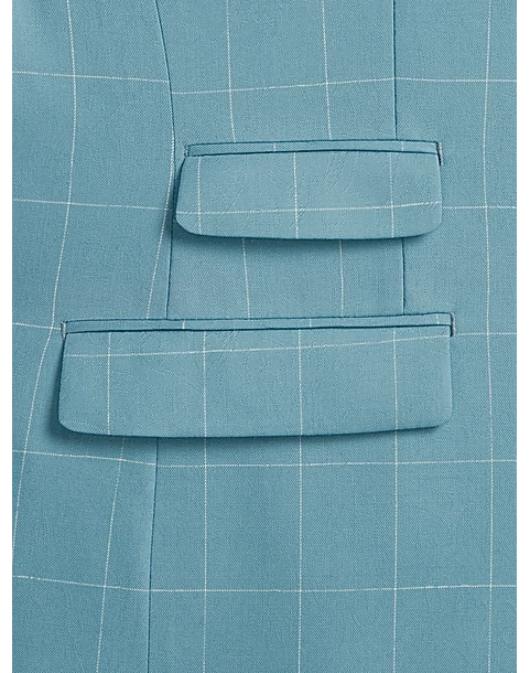 Tayion Classic Fit Suit Separates Coat, Light Blue & Cream Windowpane 4 Tayion Classic Fit Suit Separates Coat, Light Blue & Cream Windowpane - Image 4