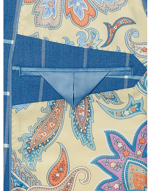 Tayion Classic Fit Suit Separates Coat, Blue & Cream Windowpane 3 Tayion Classic Fit Suit Separates Coat, Blue & Cream Windowpane - Image 3