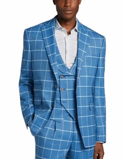 Tayion Classic Fit Suit Separates Coat, Blue & Cream Windowpane 9 Tayion Classic Fit Suit Separates Coat, Blue & Cream Windowpane -Quality Clothing Store MW40 3W98 67 TAYION BLUE CREAM WINDOWPANE ALT4