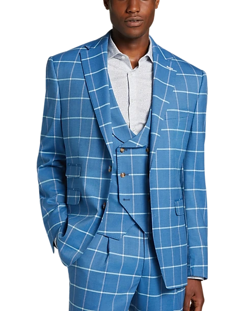 Tayion Classic Fit Suit Separates Coat, Blue & Cream Windowpane 5 Tayion Classic Fit Suit Separates Coat, Blue & Cream Windowpane - Image 5