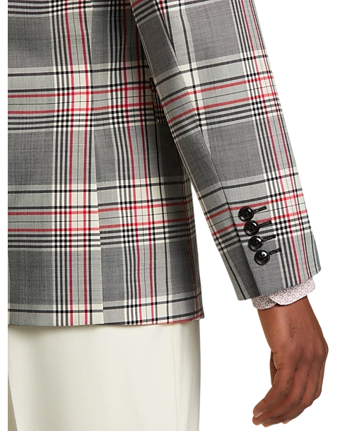 Tayion Classic Fit Suit Separates Coat, White Plaid 2 Tayion Classic Fit Suit Separates Coat, White Plaid - Image 2