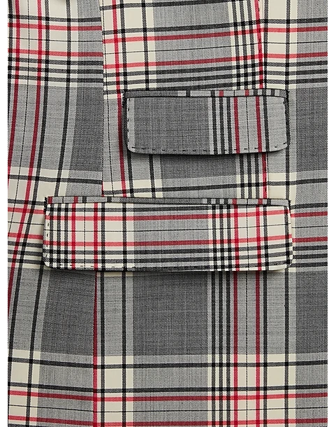 Tayion Classic Fit Suit Separates Coat, White Plaid 4 Tayion Classic Fit Suit Separates Coat, White Plaid - Image 4