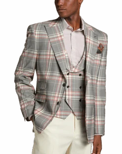 Tayion Classic Fit Suit Separates Coat, White Plaid 9 Tayion Classic Fit Suit Separates Coat, White Plaid -Quality Clothing Store MW40 3W9P 62 TAYION BLACK WHITE PLAID ALT4