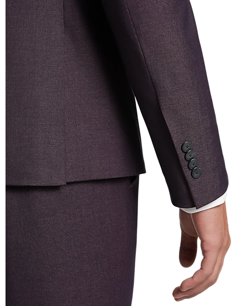 Egara Skinny Fit Suit Separates Coat, Plum Tic 2 Egara Skinny Fit Suit Separates Coat, Plum Tic - Image 2