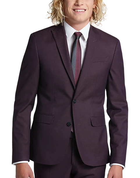 Egara Skinny Fit Suit Separates Coat, Plum Tic 1 Egara Skinny Fit Suit Separates Coat, Plum Tic