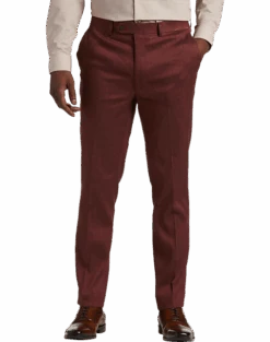 Calvin Klein X-Fit Slim Fit Linen Blend Suit Separates Pants, Brick