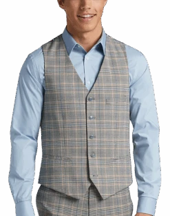 Paisley & Gray Slim Fit Suit Separates Vest, Slate Blue Check