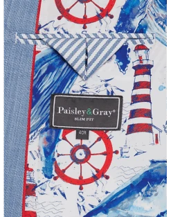 Paisley & Gray Slim Fit Suit Separates, Blue Sharkskin -Quality Clothing Store MW40 3XKW 56 PAISLEY GRAY BLUE SHARKSKIN ALT3