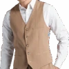 Paisley & Gray Slim Fit Suit Separates Vest, Nutmeg