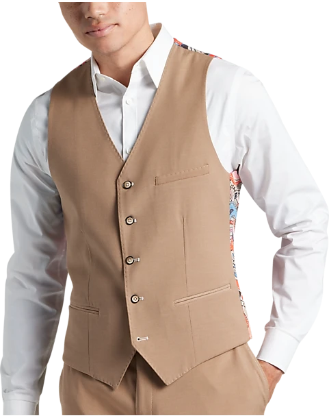 Paisley & Gray Slim Fit Suit Separates Vest, Nutmeg 1 Paisley & Gray Slim Fit Suit Separates Vest, Nutmeg